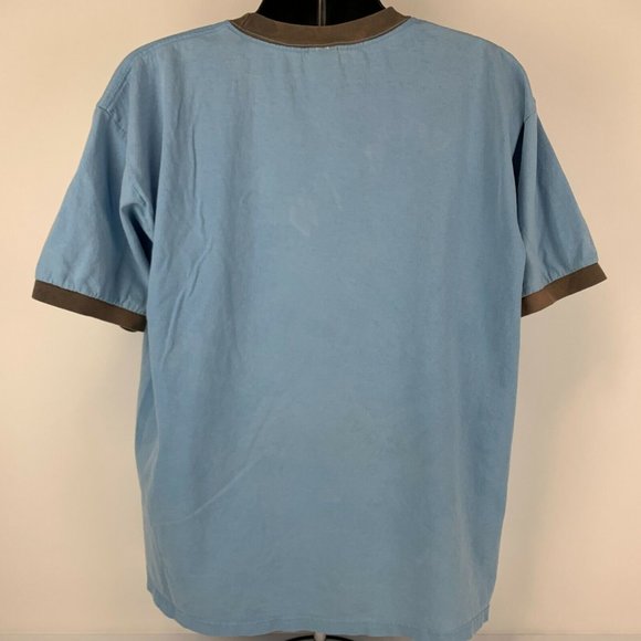 CMC Dodgeball Team Ringer T Shirt Blue Cotton Anvil Graphic Tee XL X-Large - Picture 3 of 10